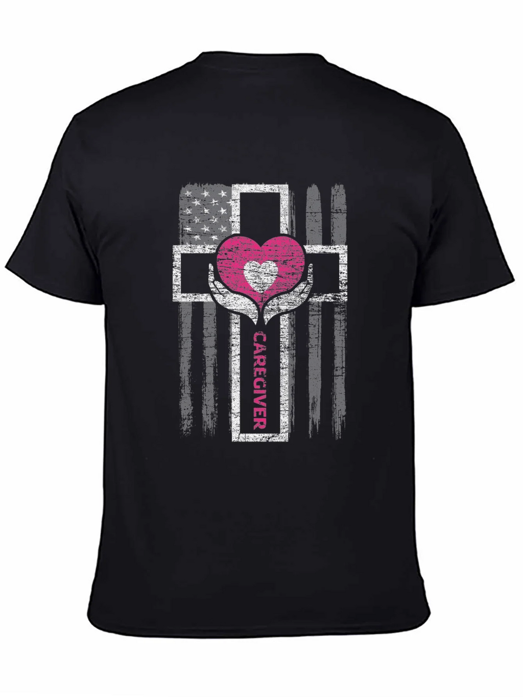 Caregiver Heart Cross Graphic T-Shirt product image 4