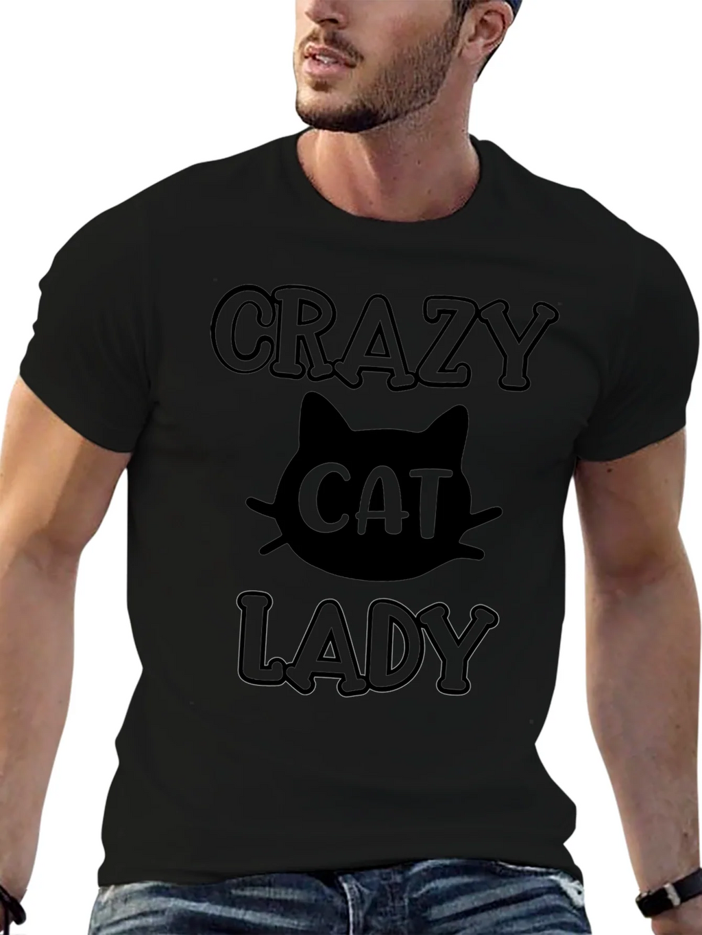 Crazy Cat Lady Black T-Shirt product image 6