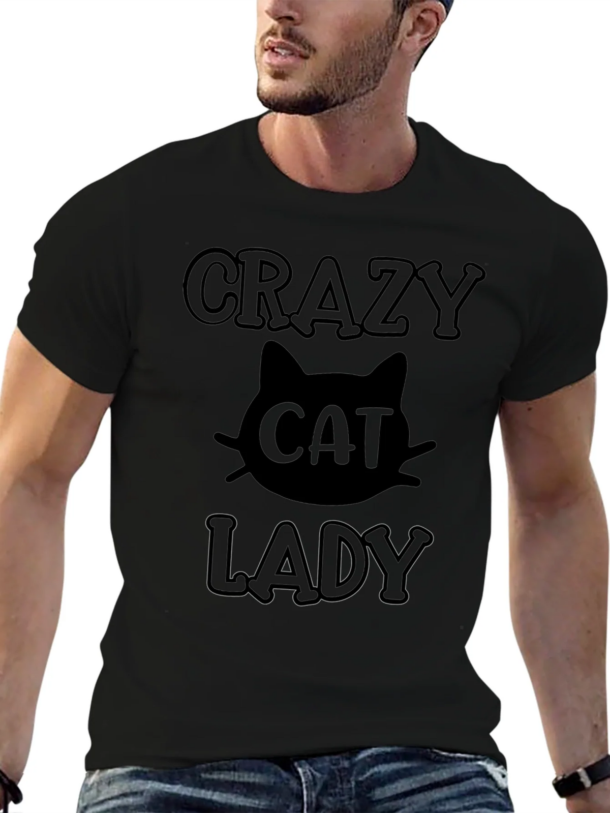Crazy Cat Lady Black T-Shirt product image 6