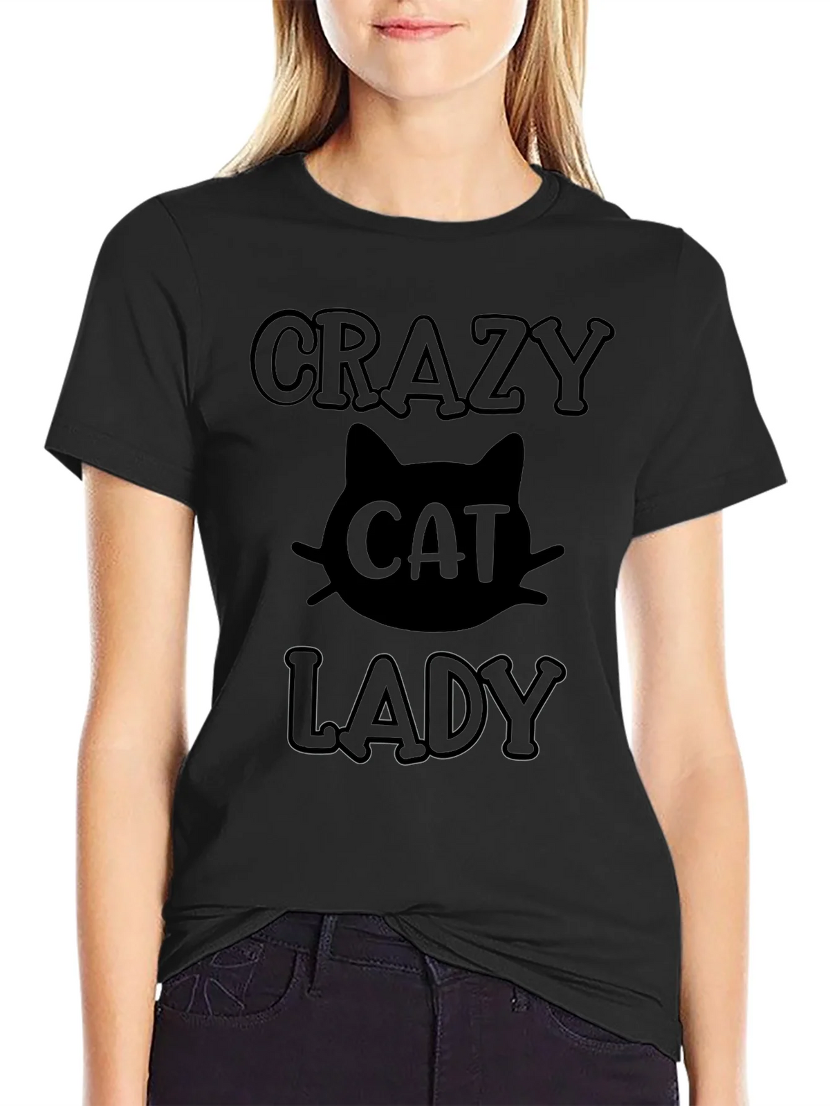 Crazy Cat Lady Black T-Shirt product image 2