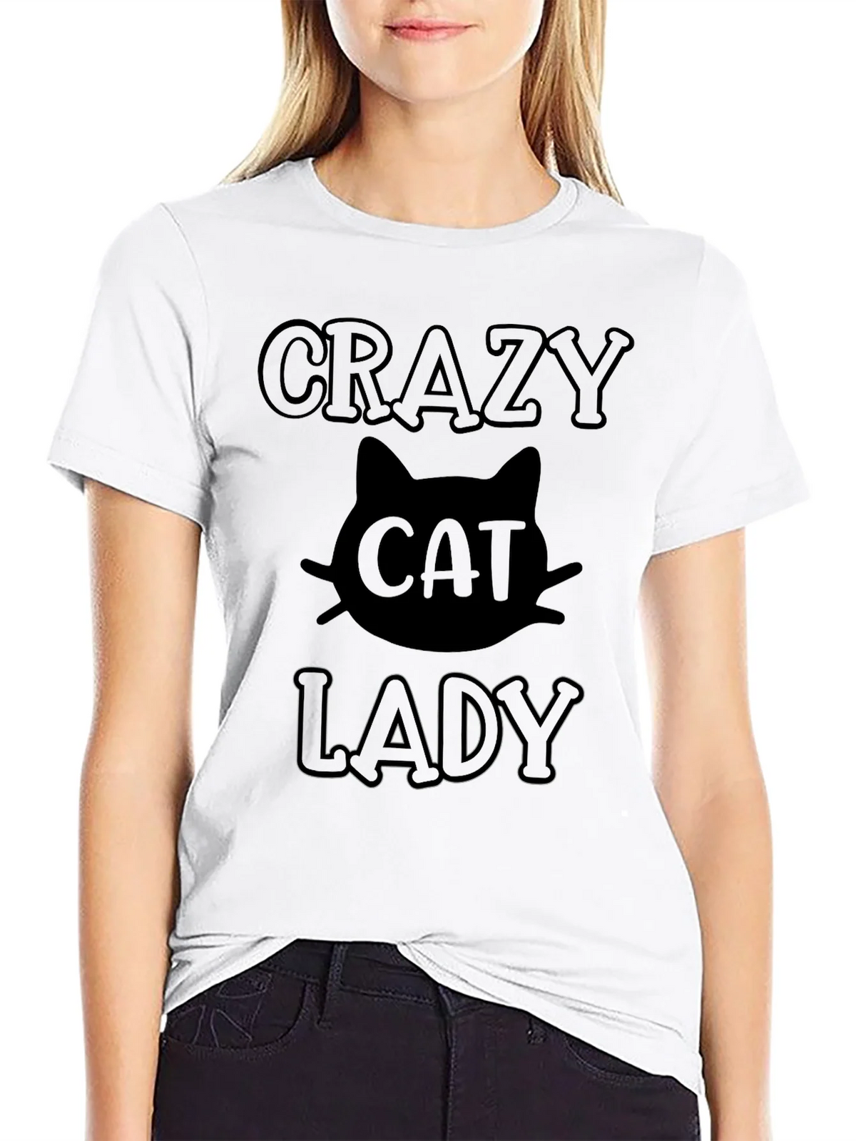 Crazy Cat Lady Black T-Shirt product image 7