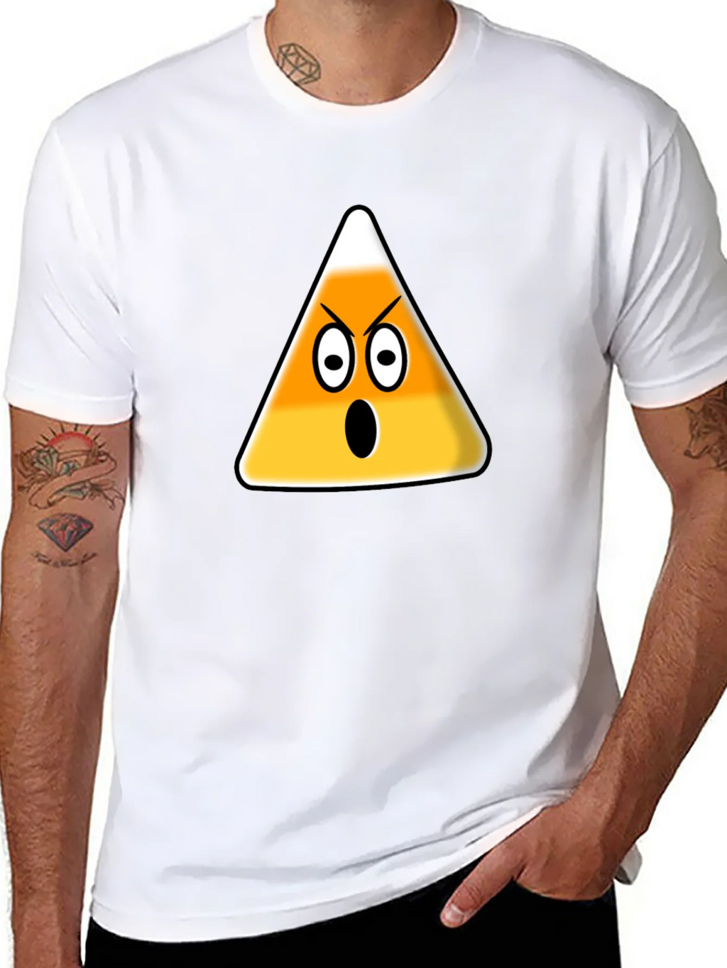 Angry Candy Corn Graphic T-Shirt - Halloween Fun product image 7