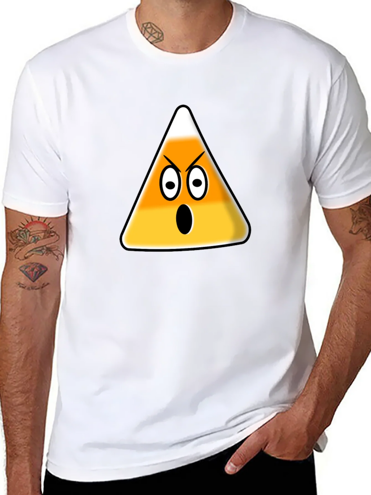 Angry Candy Corn Graphic T-Shirt - Halloween Fun product image 7