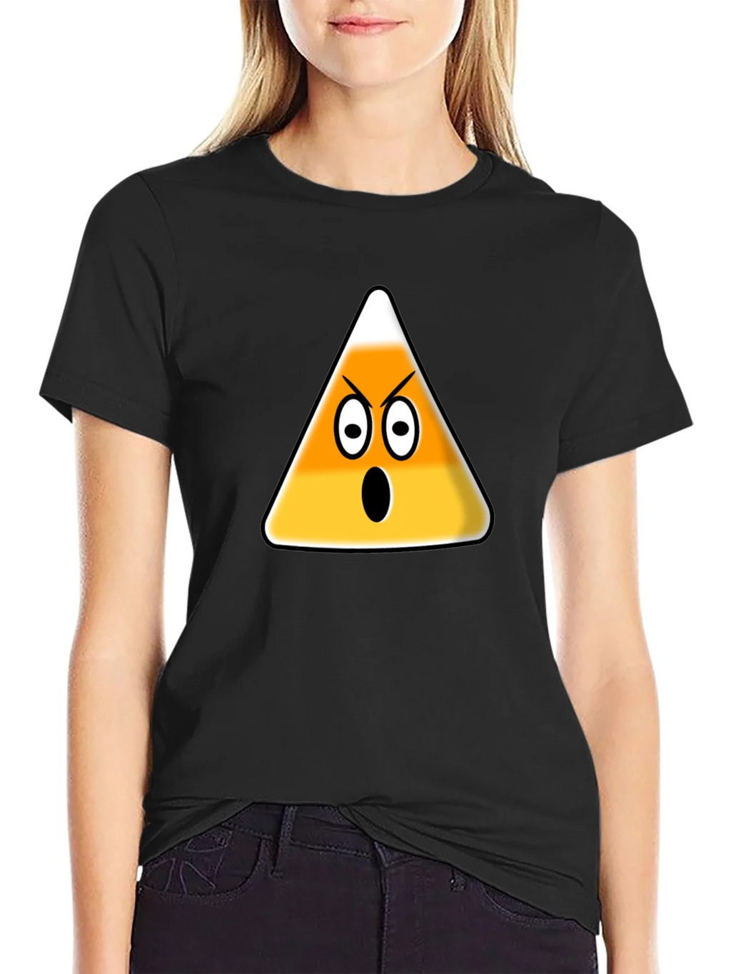 Angry Candy Corn Graphic T-Shirt - Halloween Fun product image 2