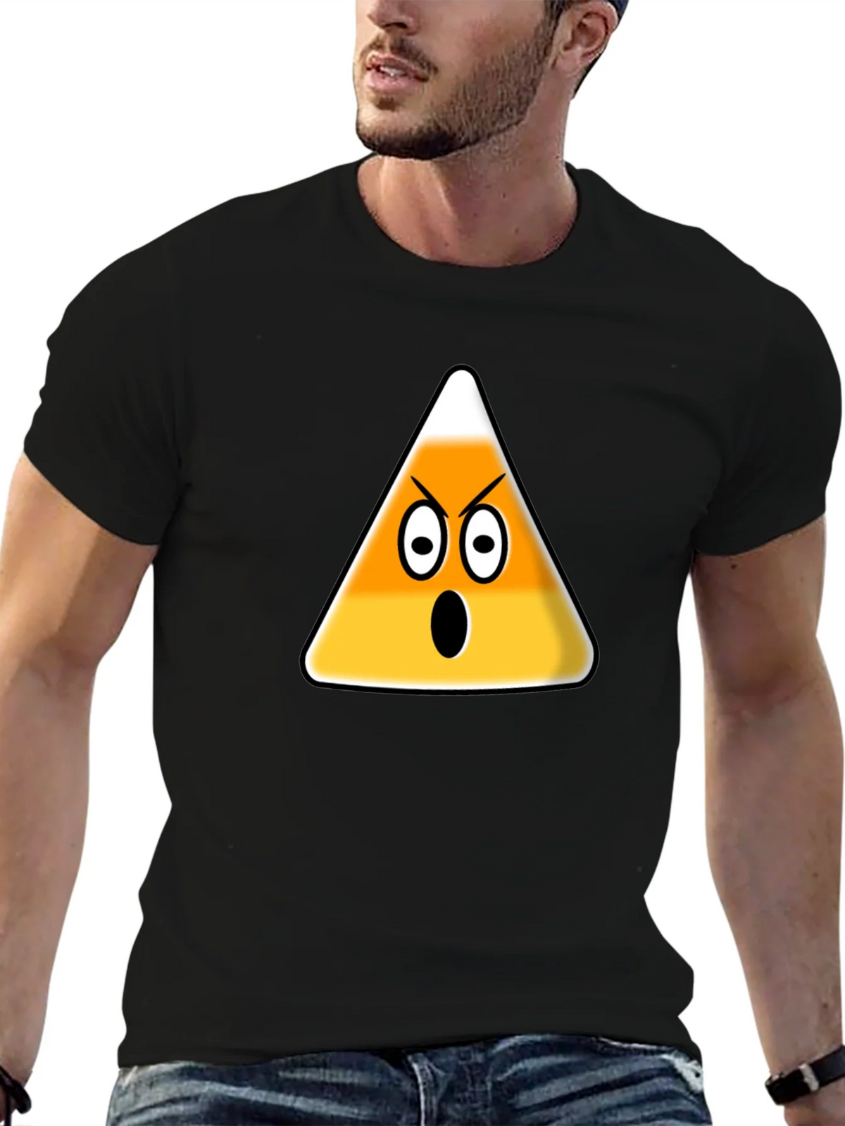 Angry Candy Corn Graphic T-Shirt - Halloween Fun product image 6