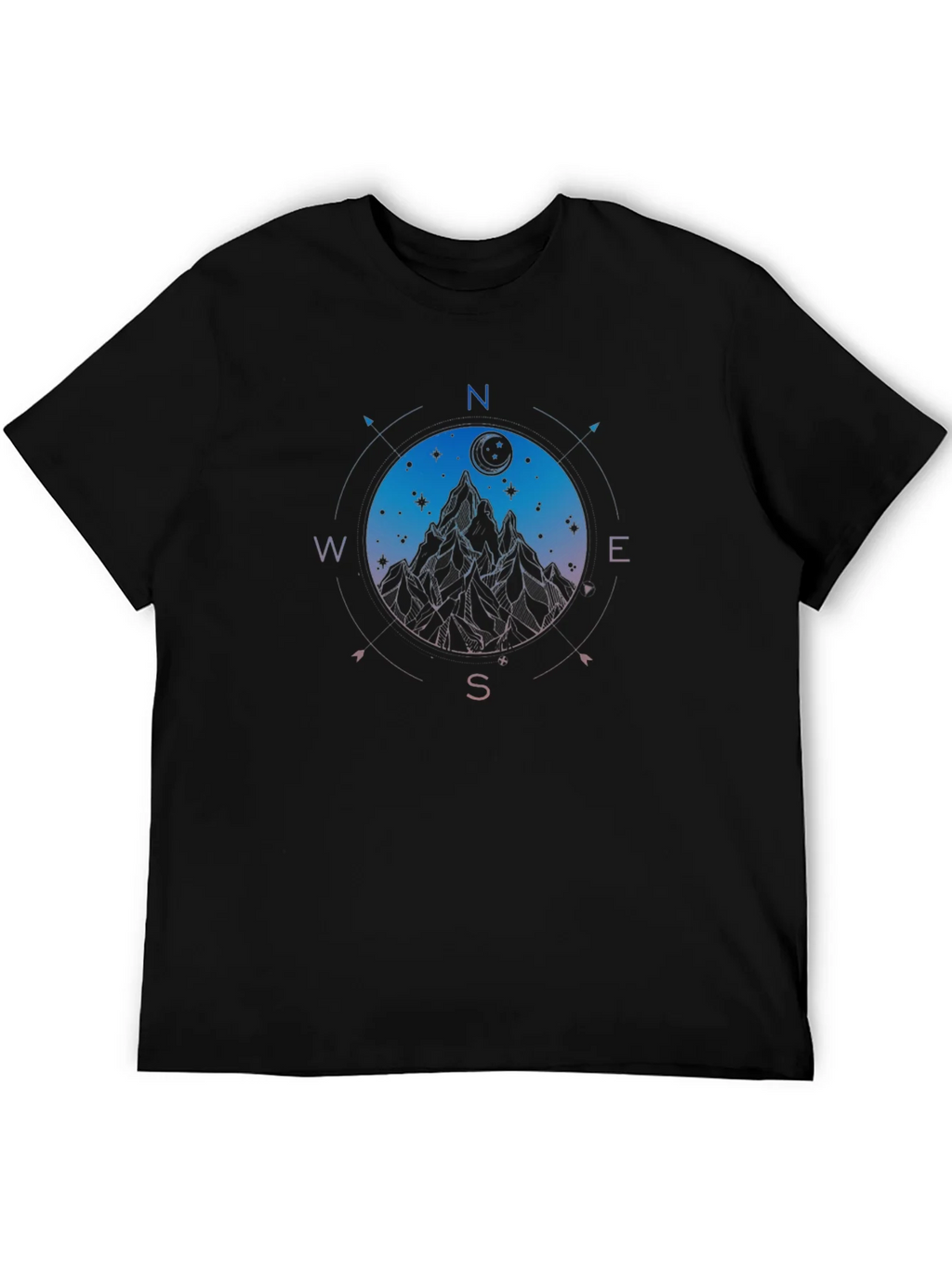 Mountain Compass Graphic Black T-Shirt product image 5