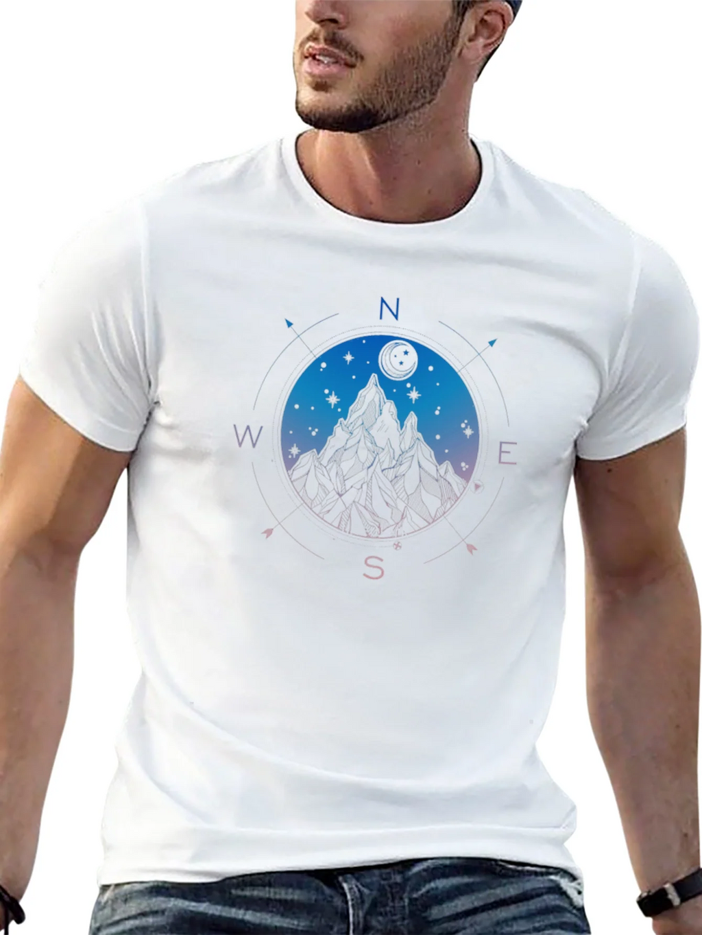 Mountain Compass Graphic Black T-Shirt product image 12