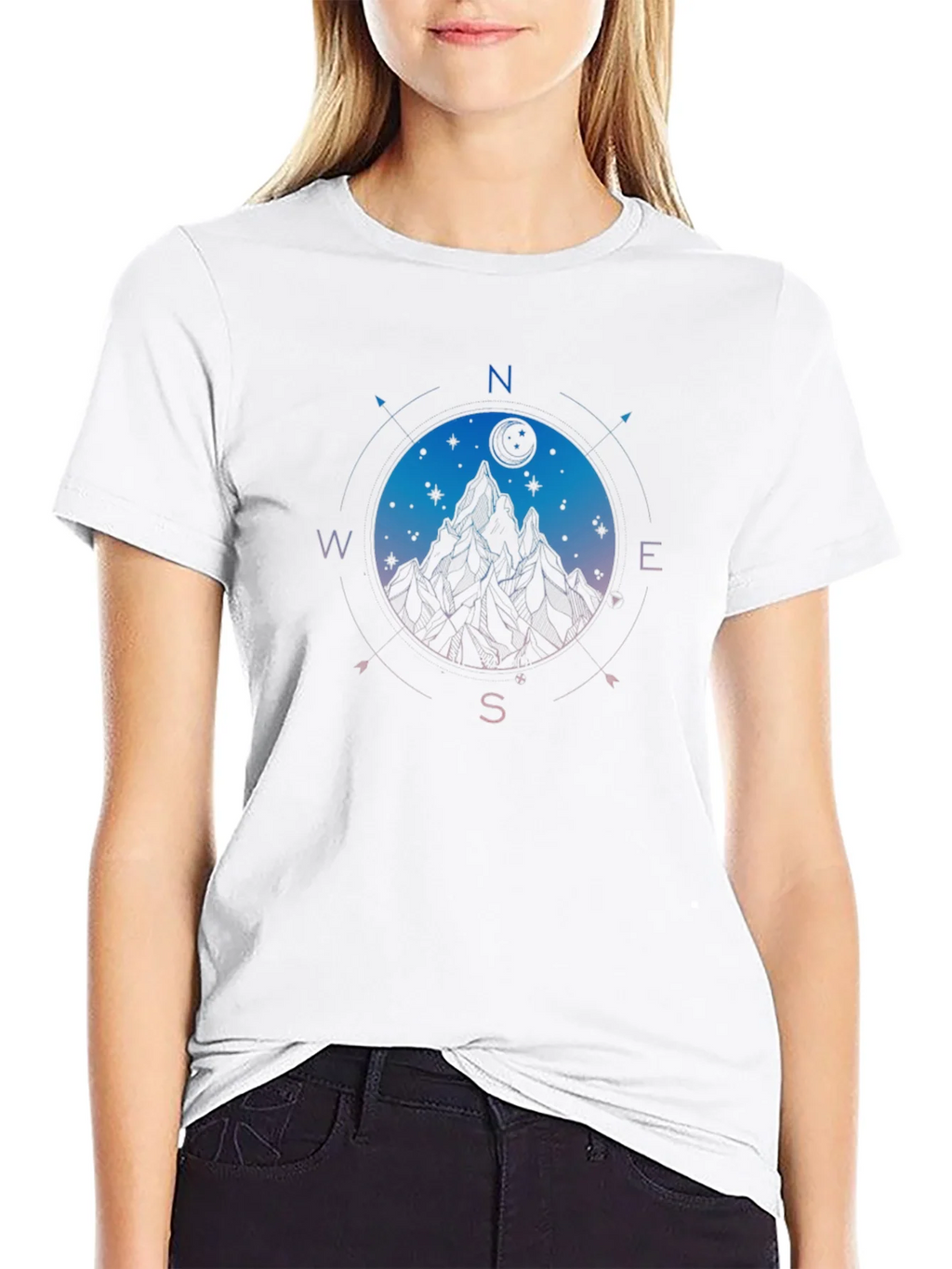 Mountain Compass Graphic Black T-Shirt product image 8