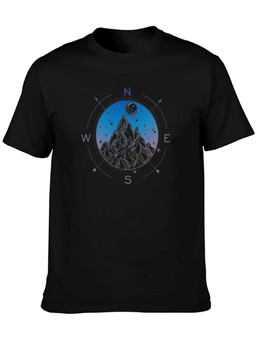 Mountain Compass Graphic Black T-Shirt product image 3