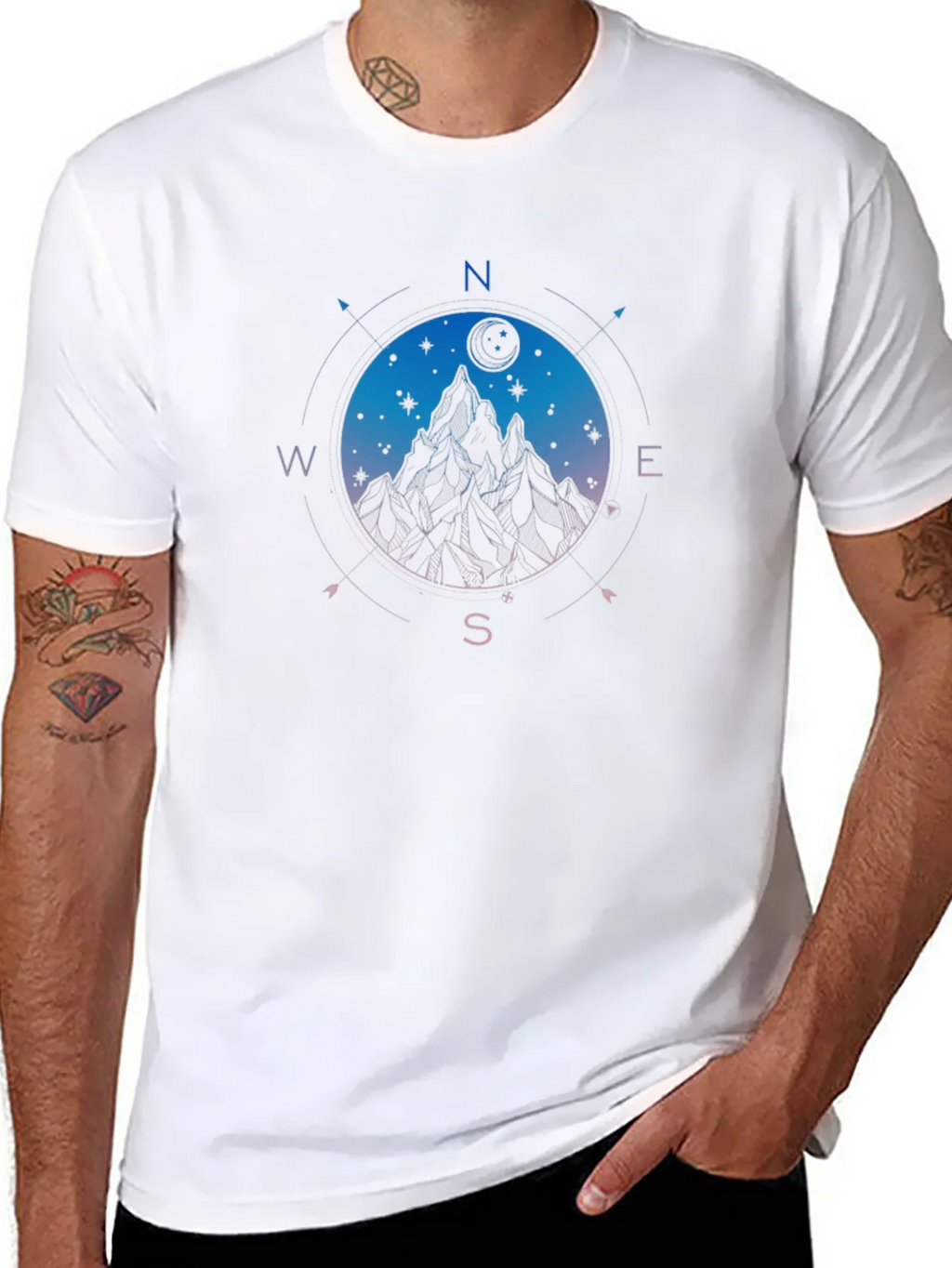 Mountain Compass Graphic Black T-Shirt product image 7
