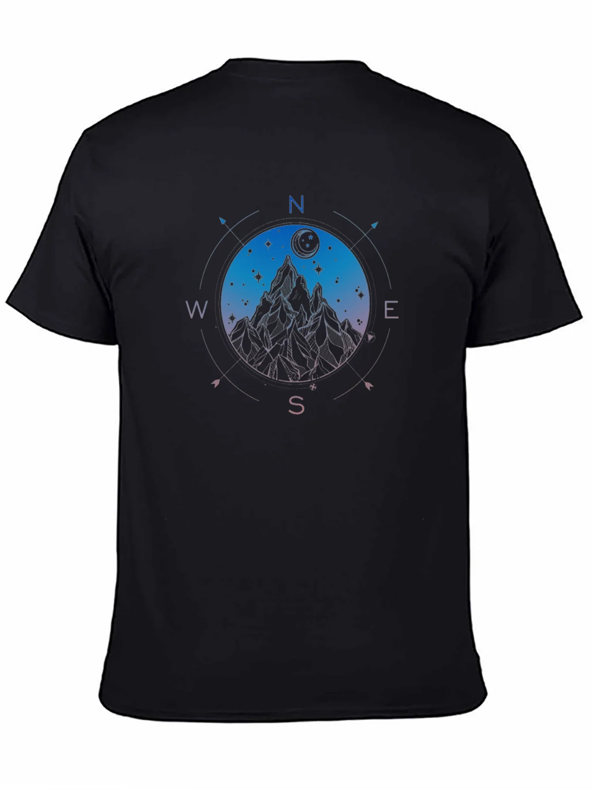 Mountain Compass Graphic Black T-Shirt product image 4