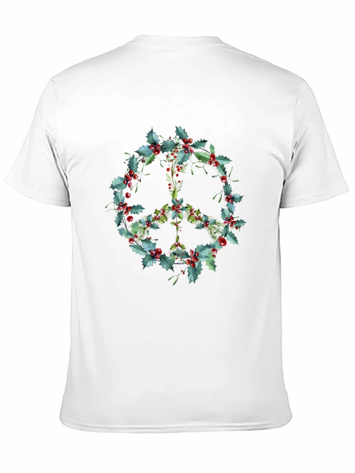 Peace Sign Holly Berry Wreath Graphic Tee product image 10