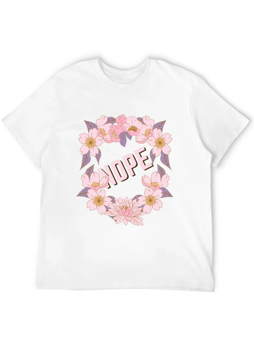 Floral Nope Graphic Tee - Casual Black T-Shirt product image 8