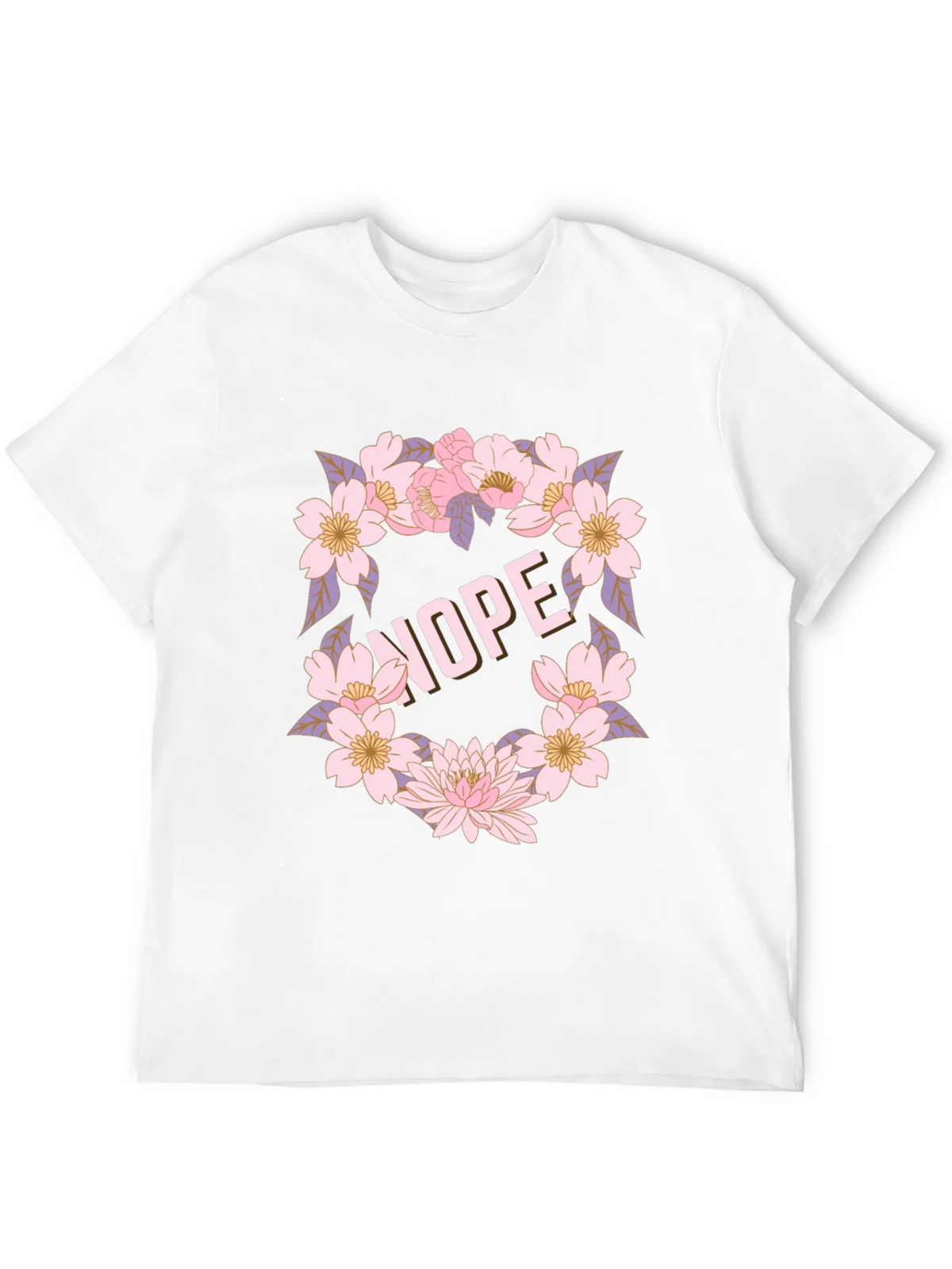 Floral Nope Graphic Tee - Casual Black T-Shirt product image 8