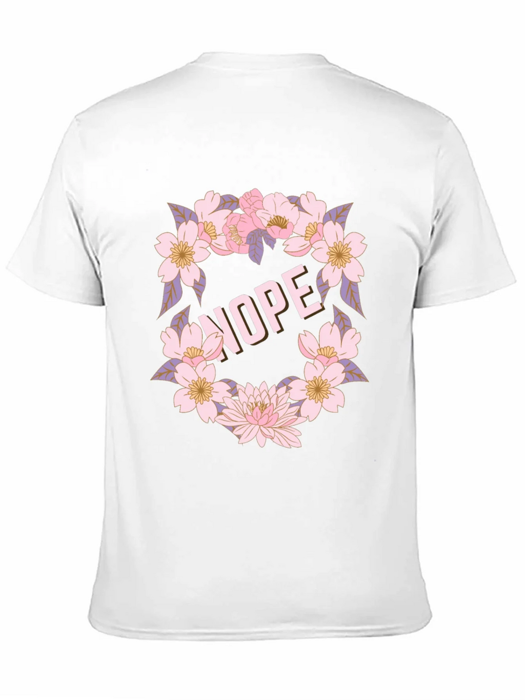 Floral Nope Graphic Tee - Casual Black T-Shirt product image 7