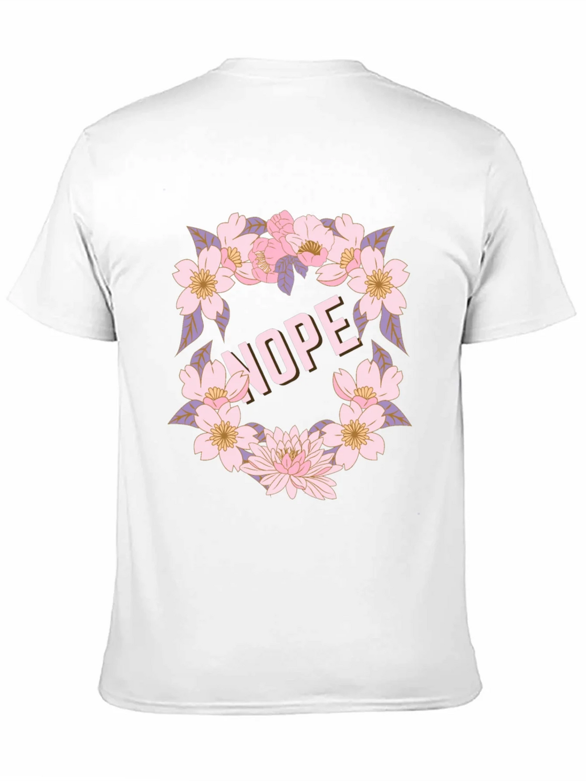 Floral Nope Graphic Tee - Casual Black T-Shirt product image 7