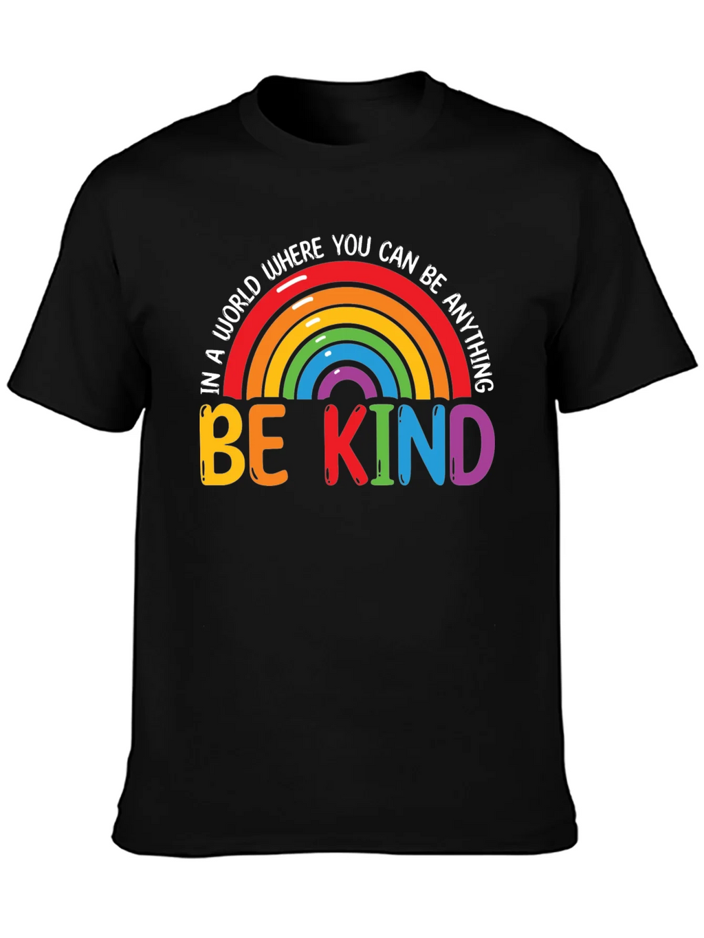 Be Kind Rainbow Graphic Tee - Black product image 3