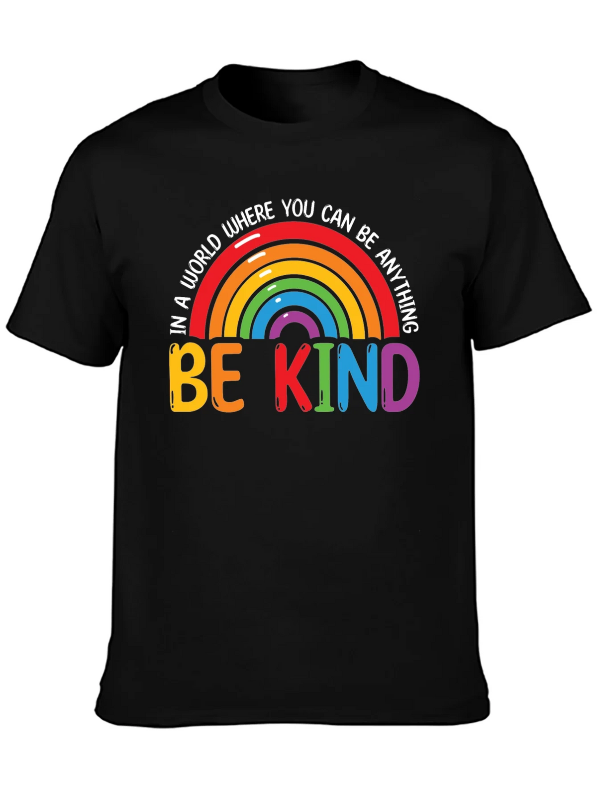 Be Kind Rainbow Graphic Tee - Black product image 3