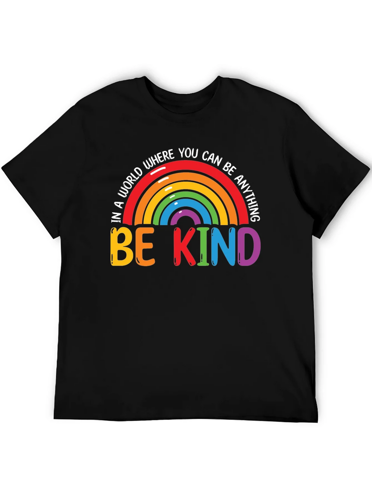 Be Kind Rainbow Graphic Tee - Black product image 5