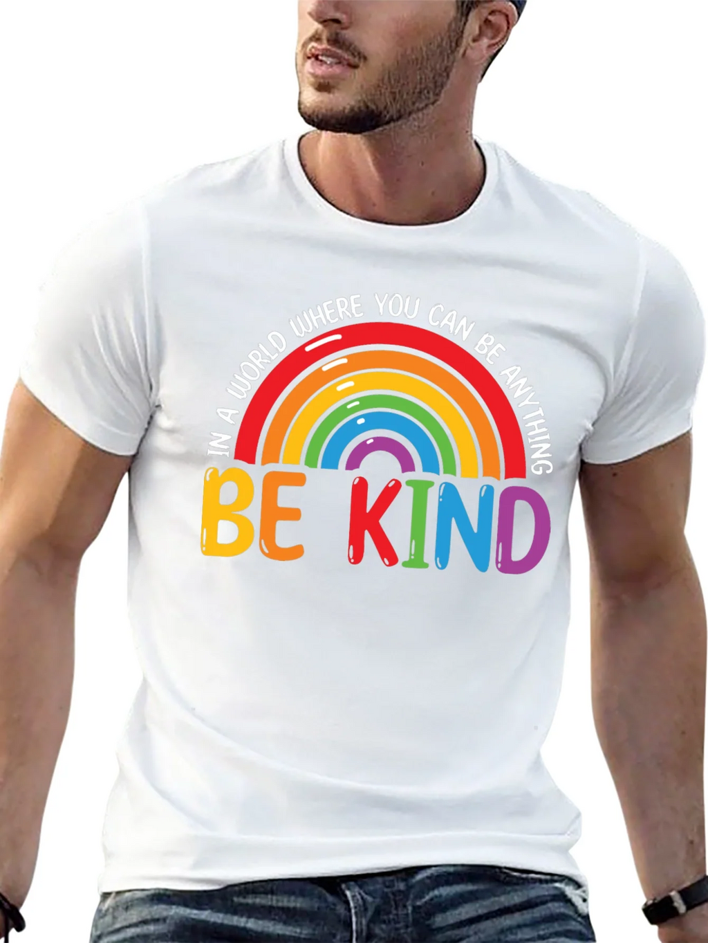 Be Kind Rainbow Graphic Tee - Black product image 12