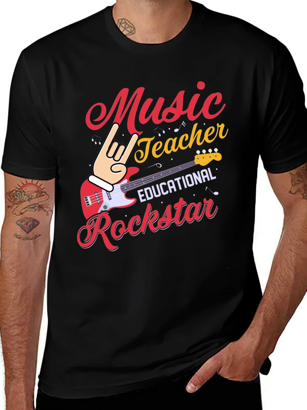 Music Teacher Rockstar Graphic Tee product image 1