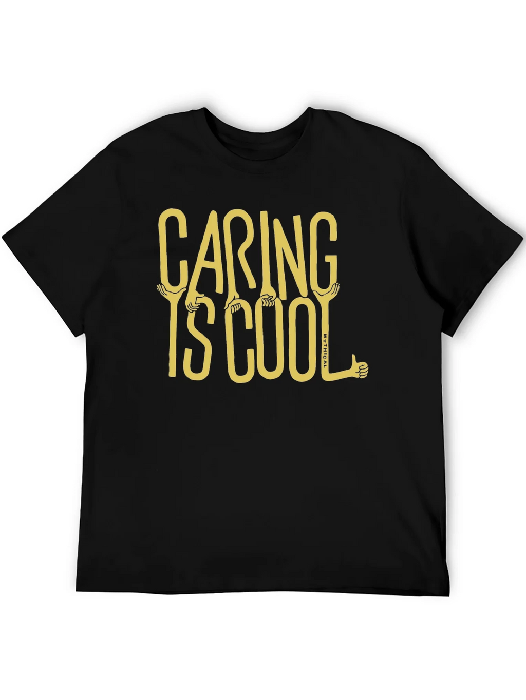 Caring is Cool Graphic Tee - Black Casual T-Shirt product image 5