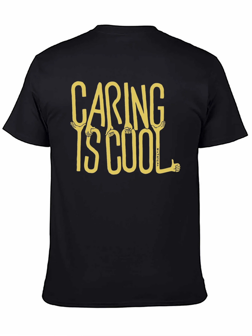 Caring is Cool Graphic Tee - Black Casual T-Shirt product image 4