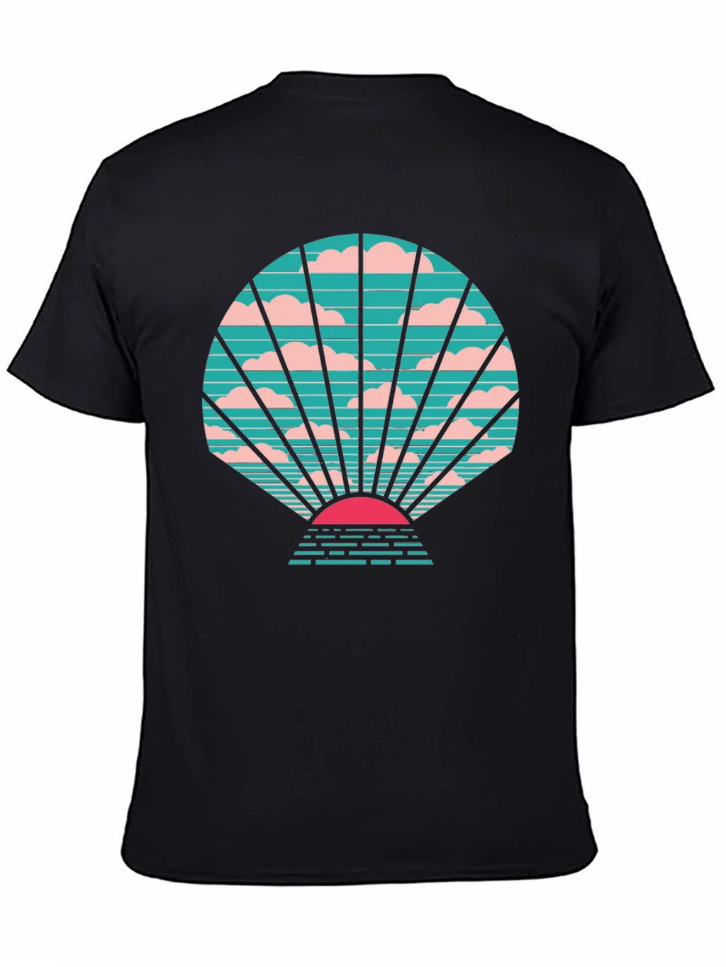 Retro Sunset Graphic Tee - Stylish Black T-Shirt product image 3