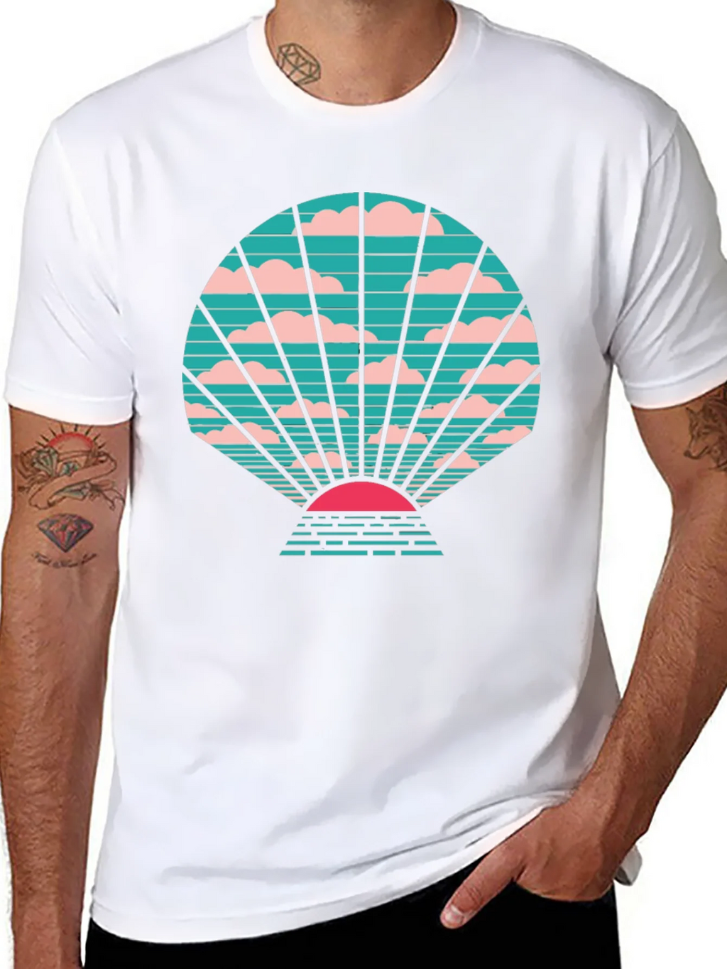 Retro Sunset Graphic Tee - Stylish Black T-Shirt product image 6