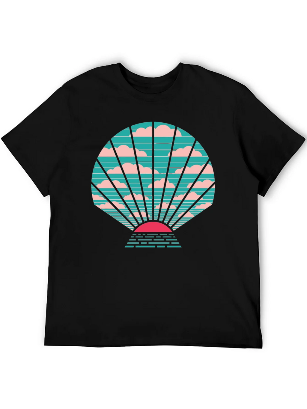 Retro Sunset Graphic Tee - Stylish Black T-Shirt product image 4