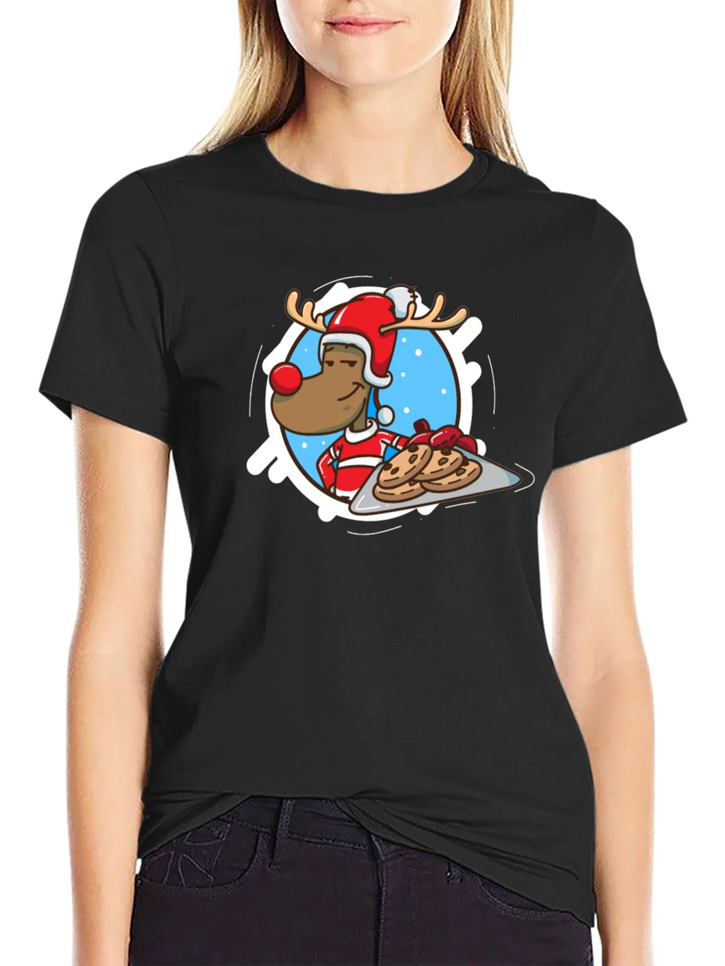 Festive Reindeer Chef T-Shirt - Holiday Cookies!