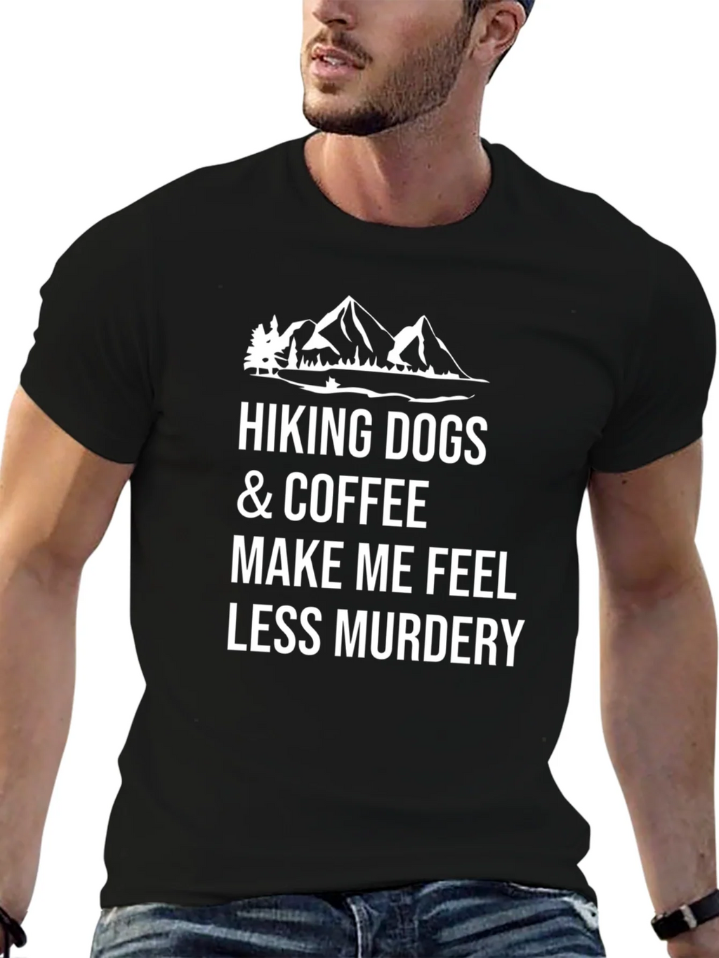 Hiking Dogs & Coffee Graphic Tee - Funny Sarcastic T-Shirt product image 6