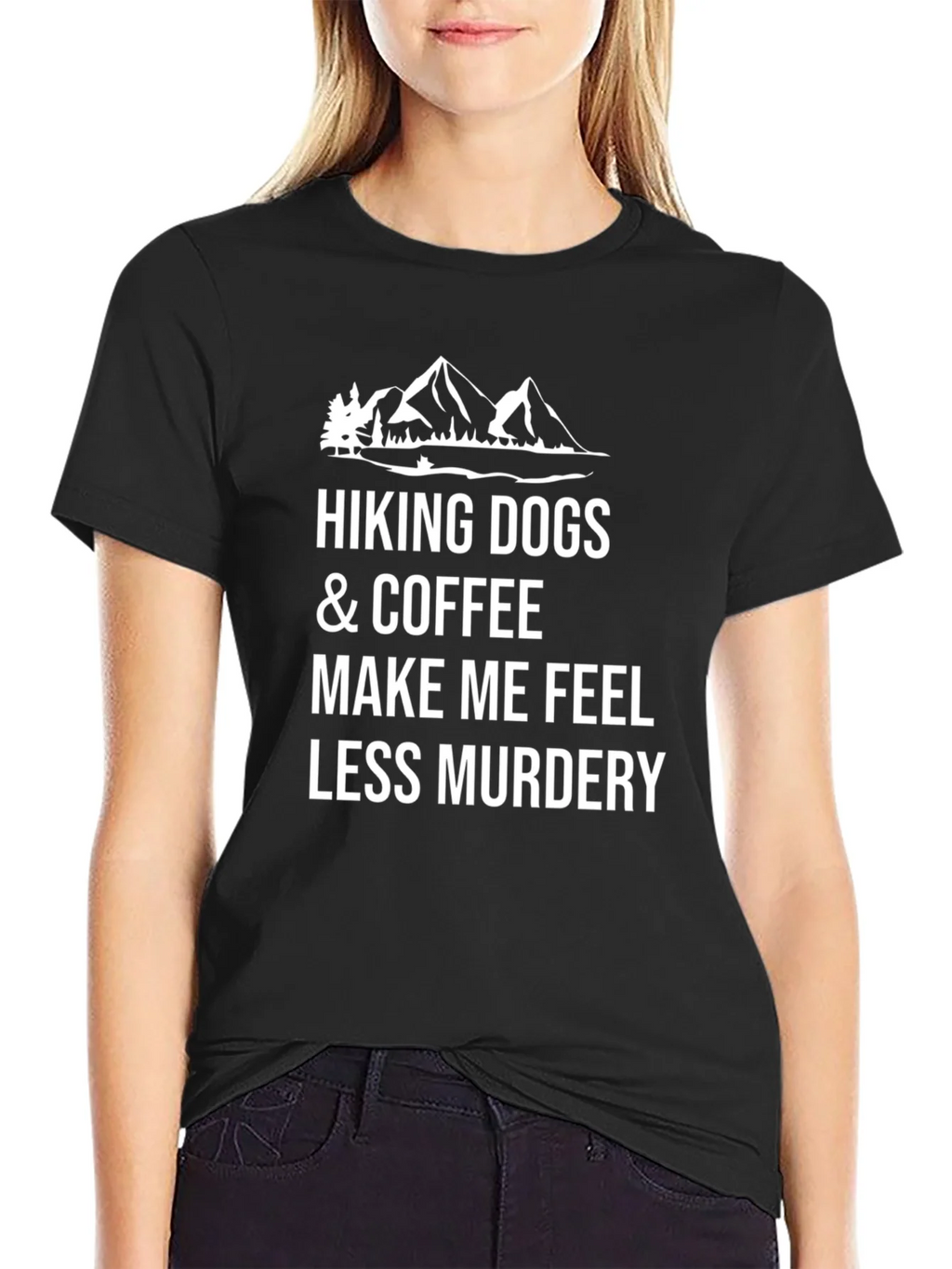 Hiking Dogs & Coffee Graphic Tee - Funny Sarcastic T-Shirt product image 2