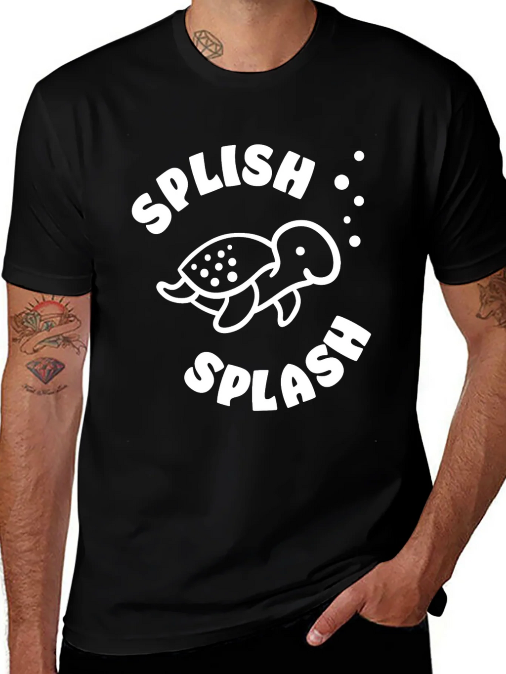 Splish Splash Turtle Graphic Tee - Black product image 1