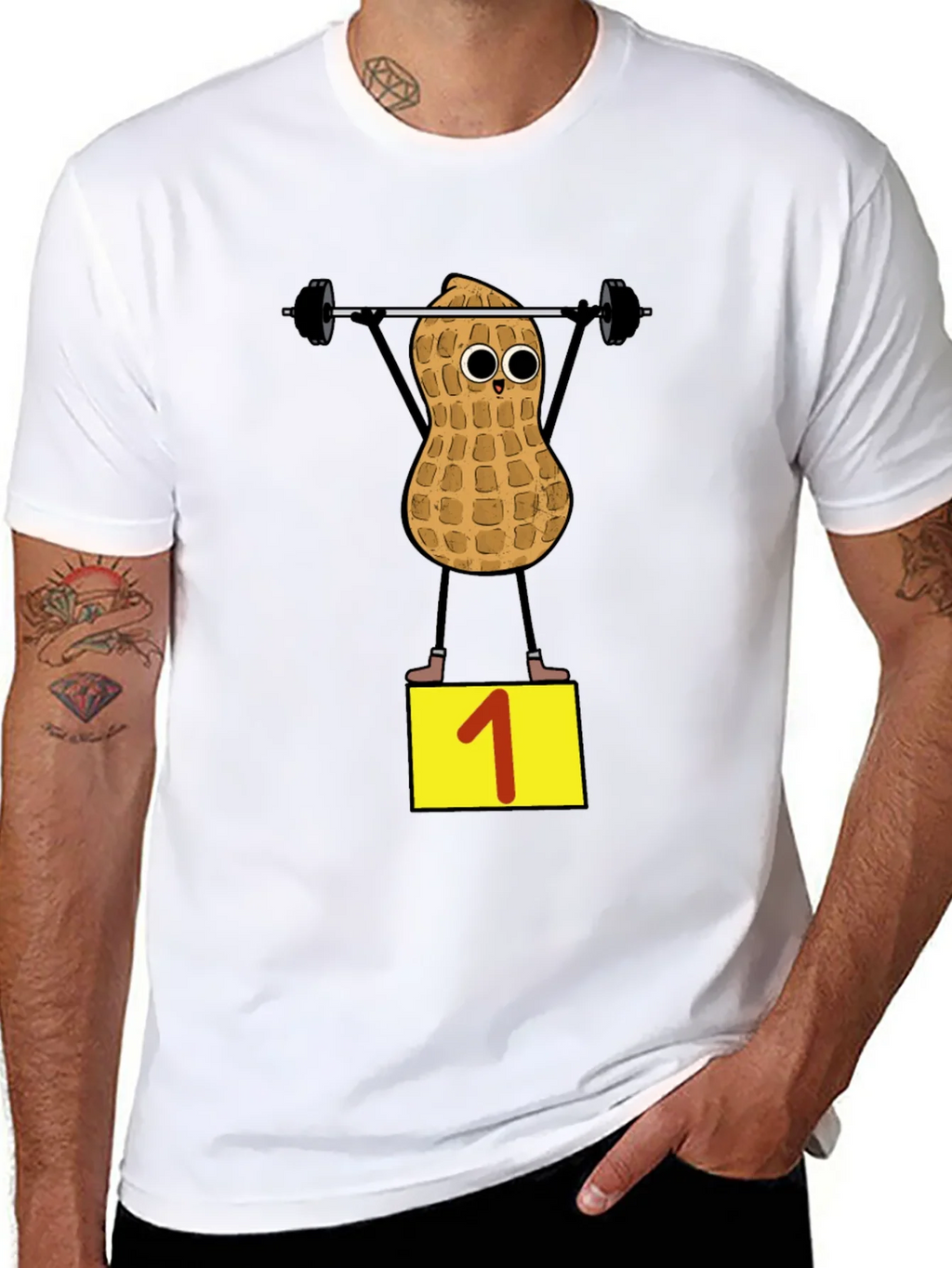 Peanut Weightlifter T-Shirt - Black product image 7