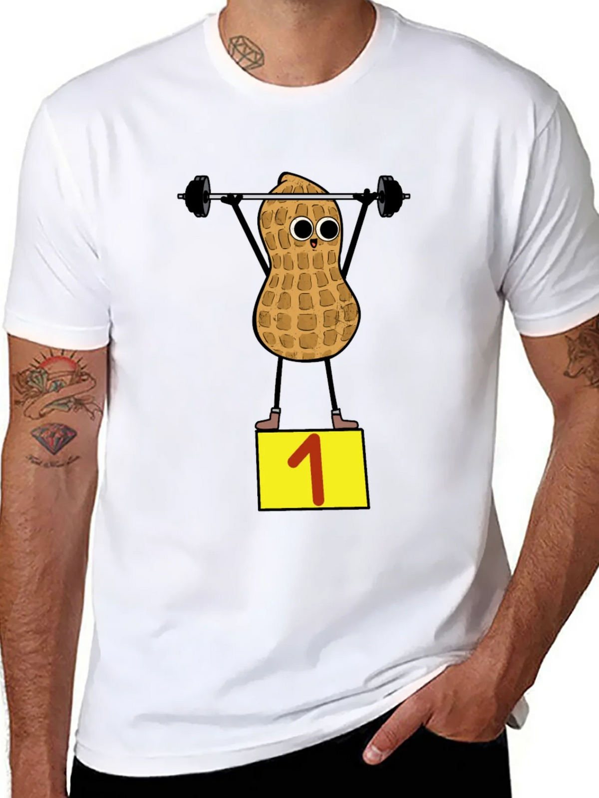 Peanut Weightlifter T-Shirt - Black product image 7
