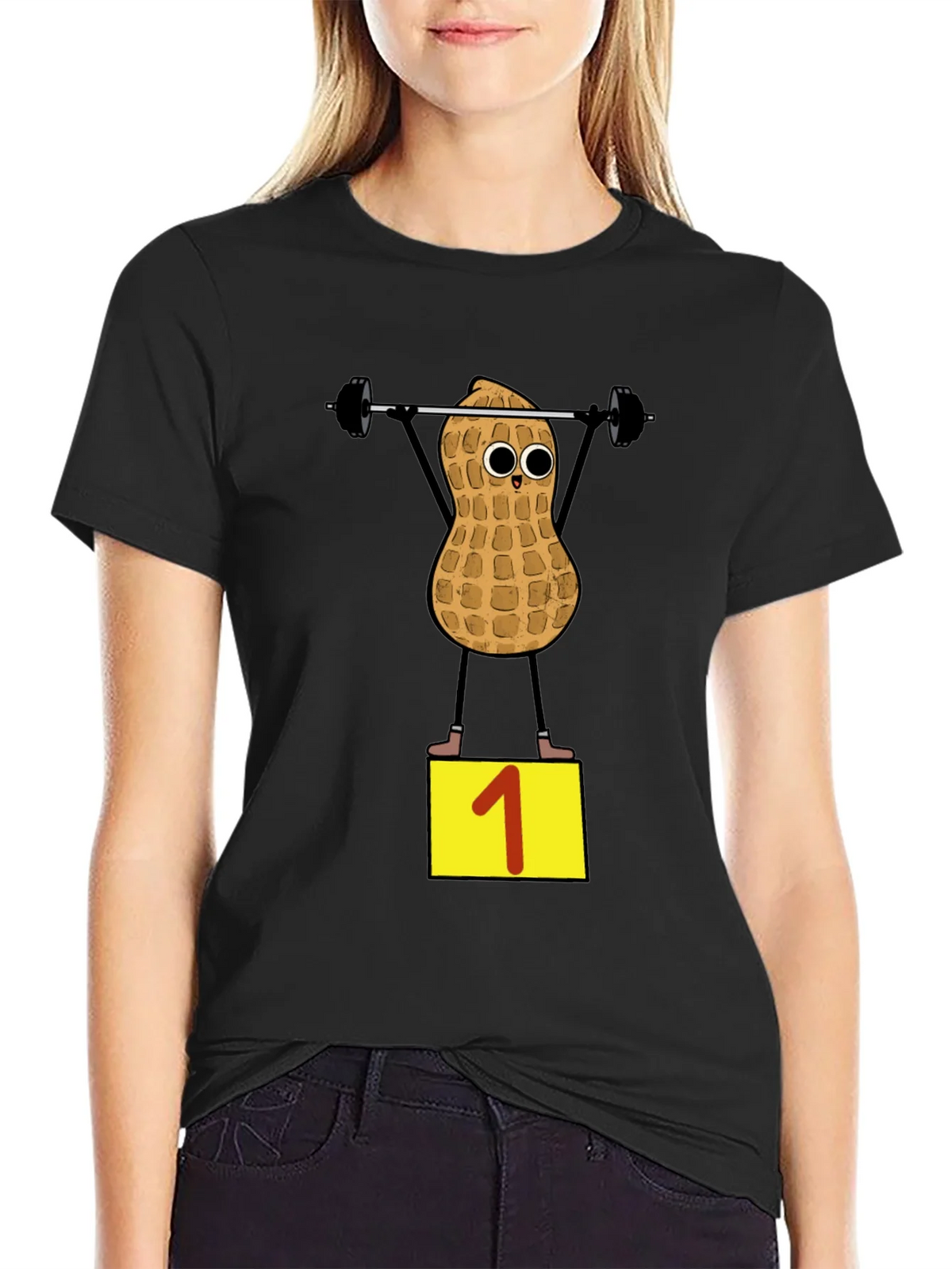 Peanut Weightlifter T-Shirt - Black product image 2