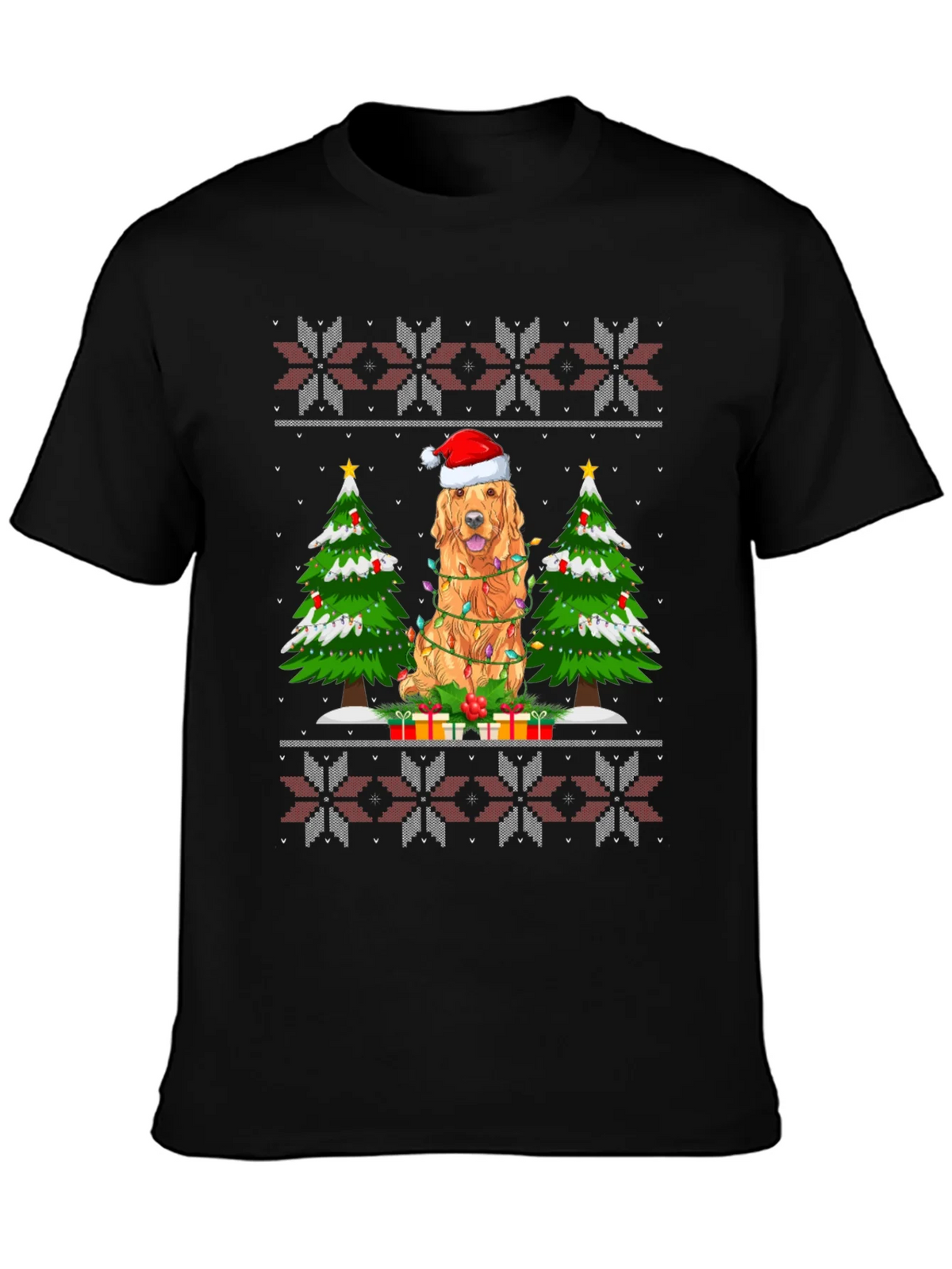 Festive Dog Christmas Tree Graphic Tee