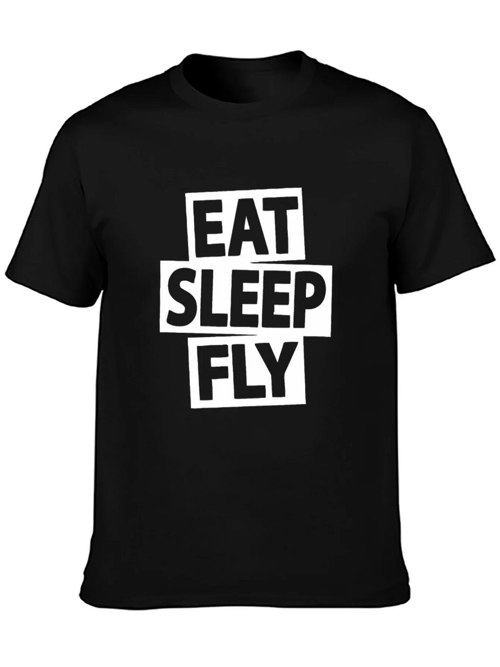 Eat Sleep Fly Graphic Tee - Black Cotton T-Shirt product image 3