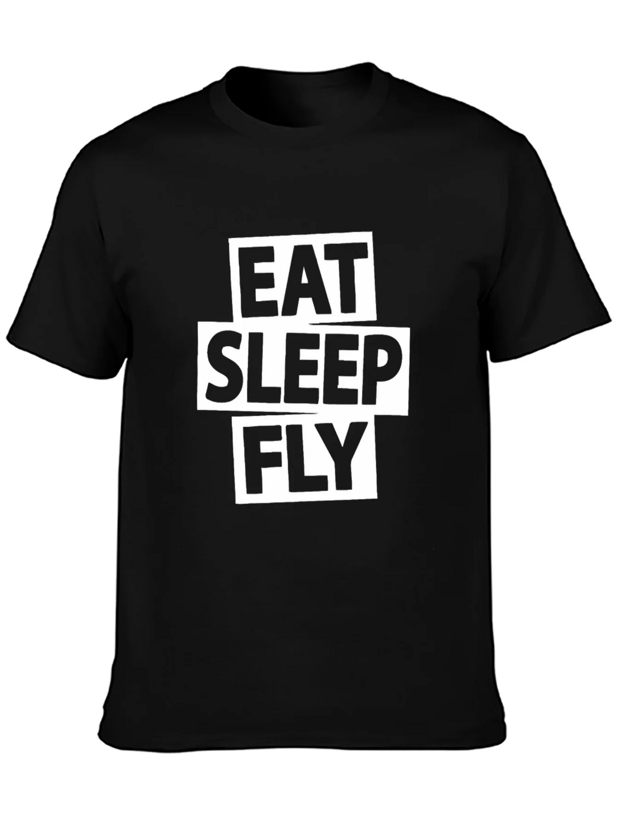 Eat Sleep Fly Graphic Tee - Black Cotton T-Shirt product image 3