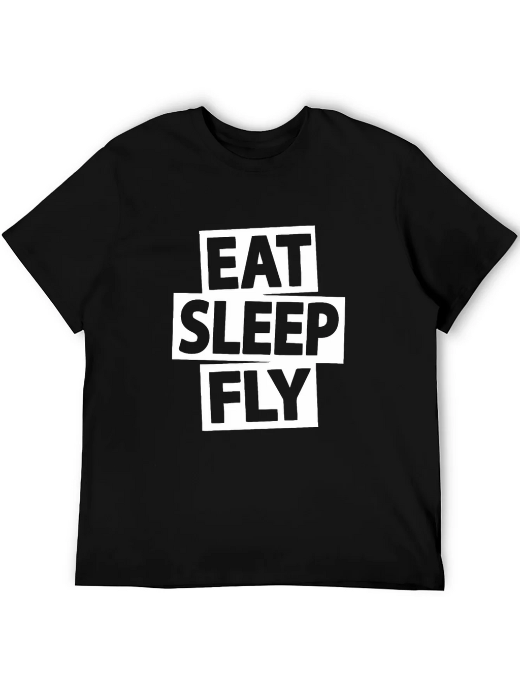 Eat Sleep Fly Graphic Tee - Black Cotton T-Shirt product image 5