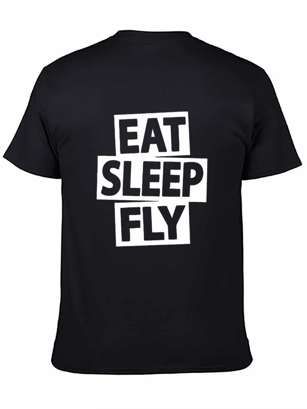 Eat Sleep Fly Graphic Tee - Black Cotton T-Shirt product image 4