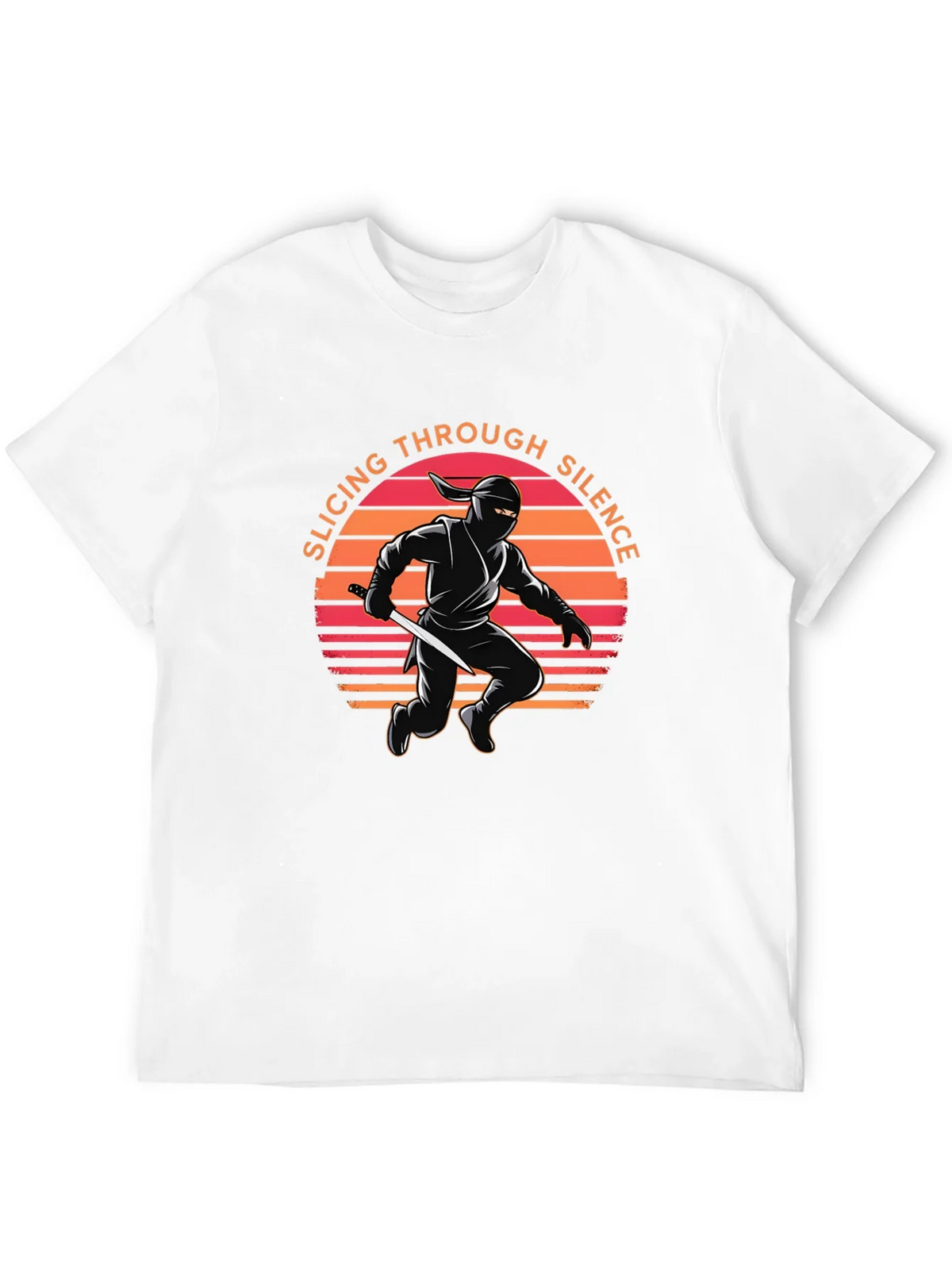 Ninja Slicing Through Silence Black T-Shirt product image 6
