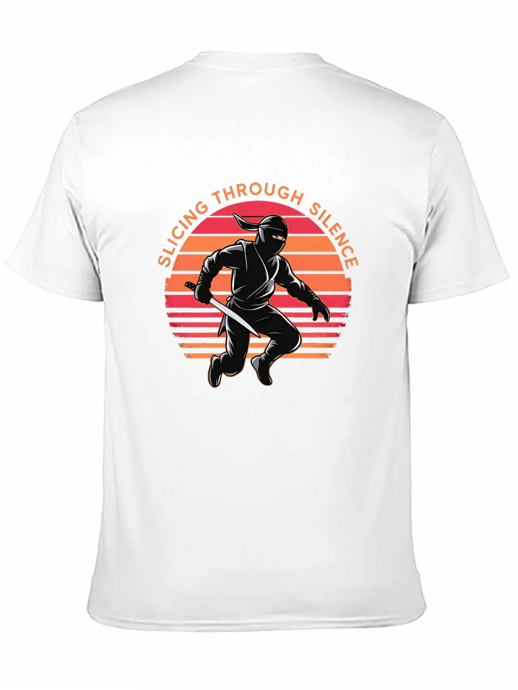 Ninja Slicing Through Silence Black T-Shirt product image 5