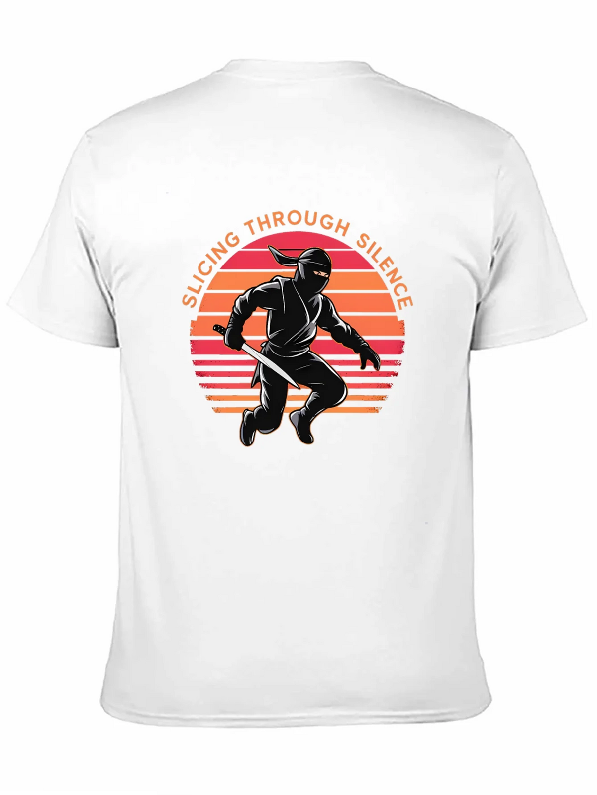 Ninja Slicing Through Silence Black T-Shirt product image 5