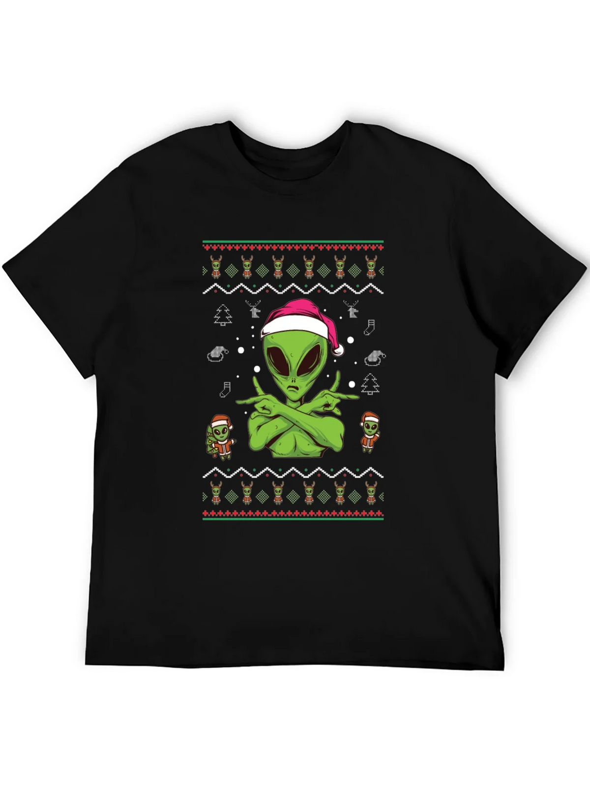Alien Christmas Ugly Sweater Tee