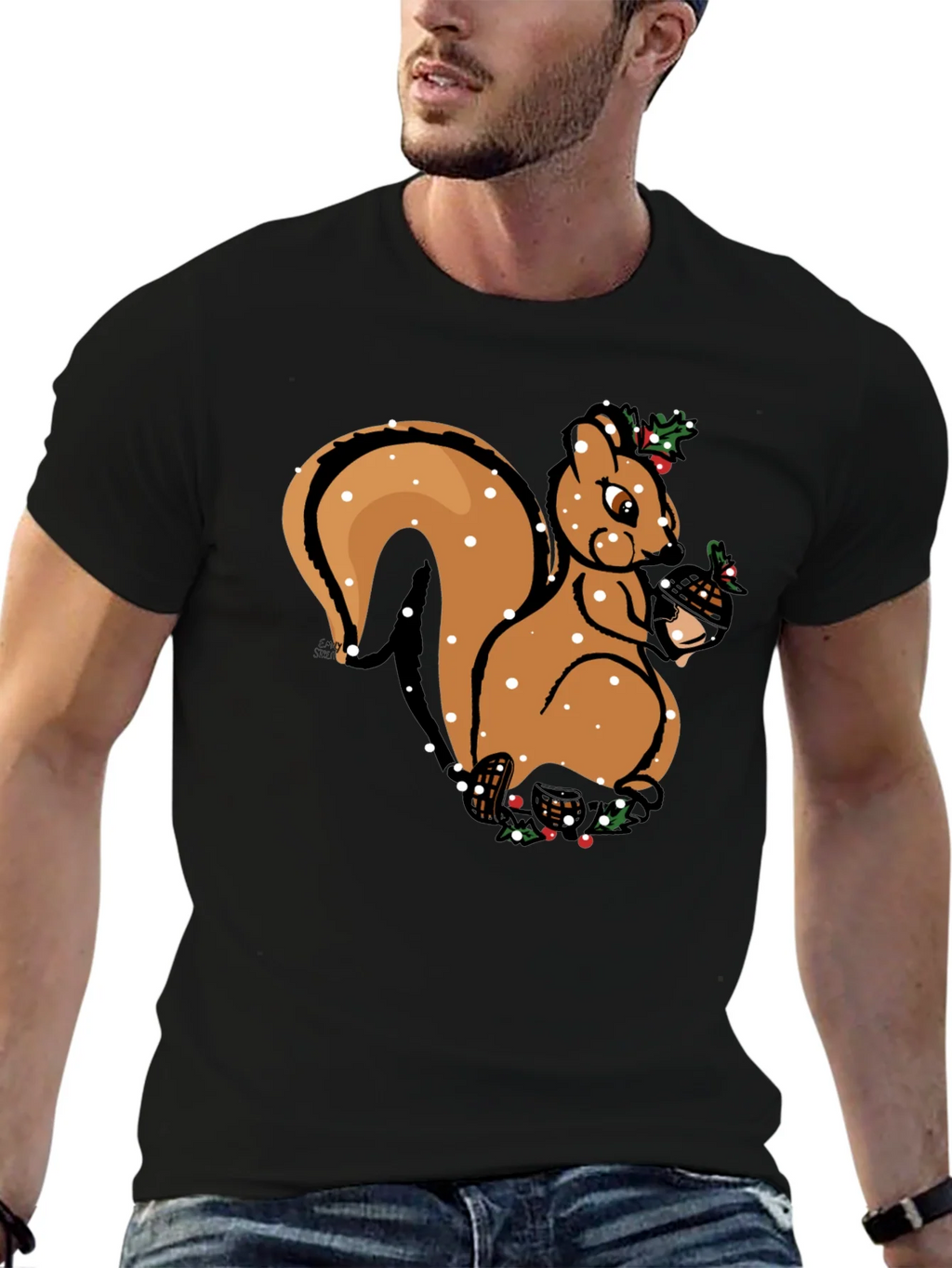 Festive Squirrel Graphic Tee - Holiday Season Apparel product image 6