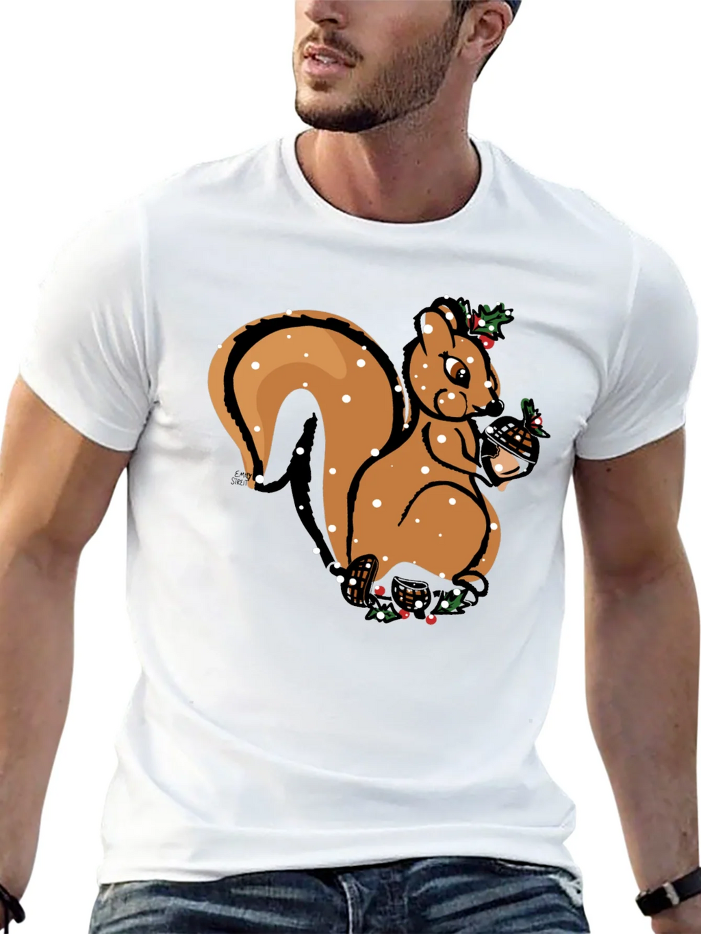 Festive Squirrel Graphic Tee - Holiday Season Apparel product image 12