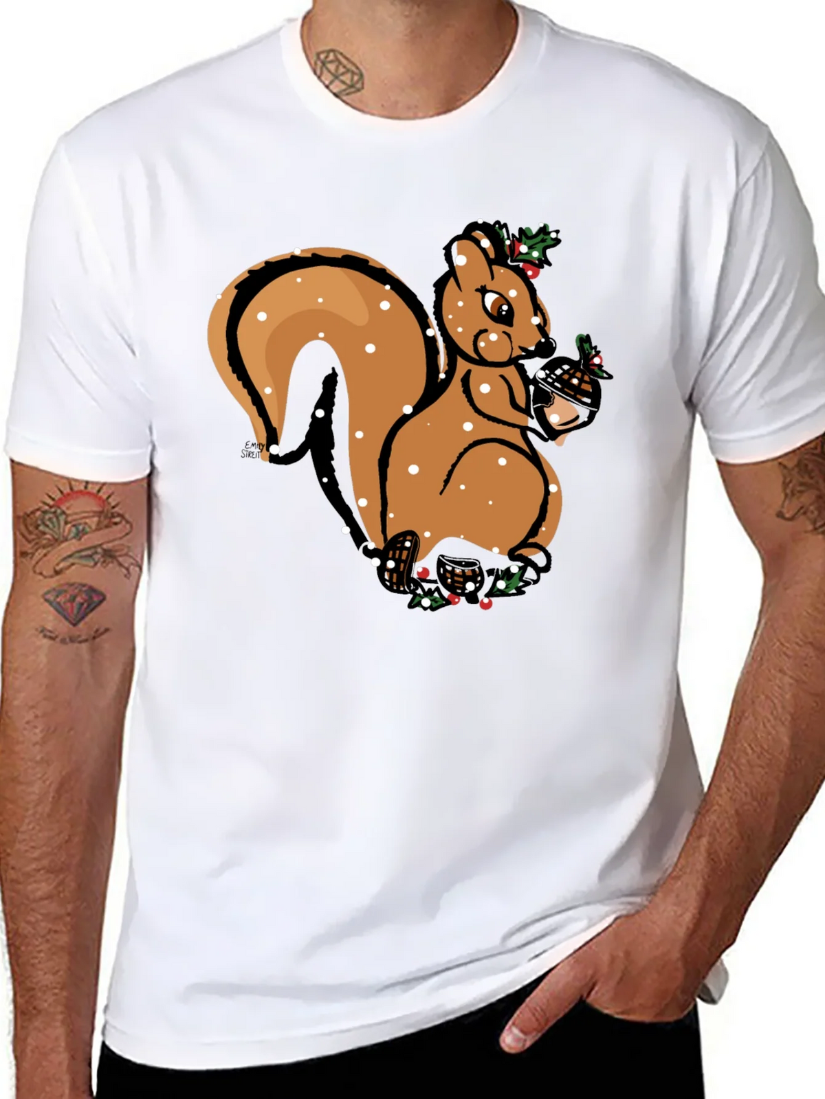 Festive Squirrel Graphic Tee - Holiday Season Apparel product image 7