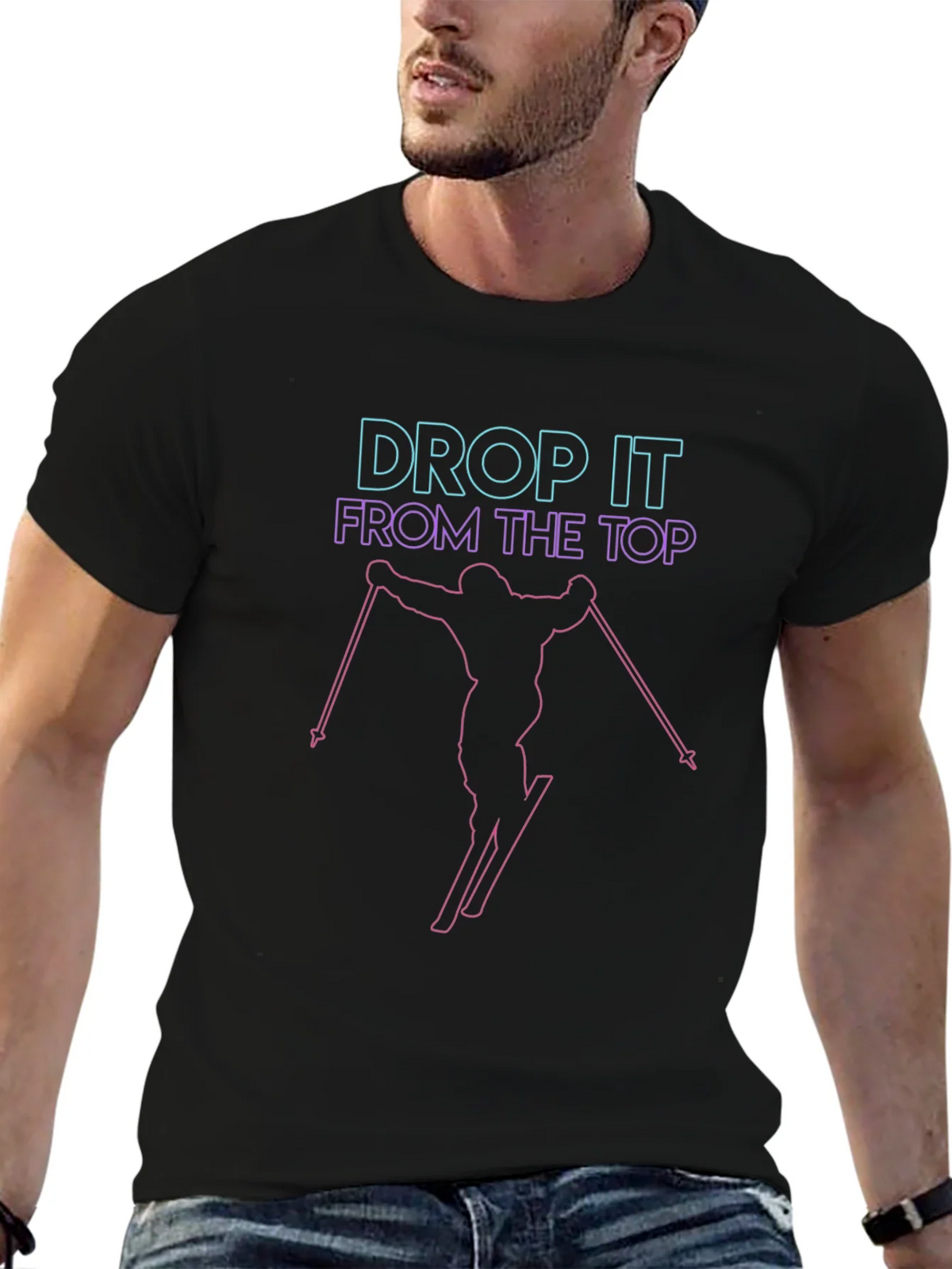 Drop It From The Top Skiing Graphic Tee product image 6